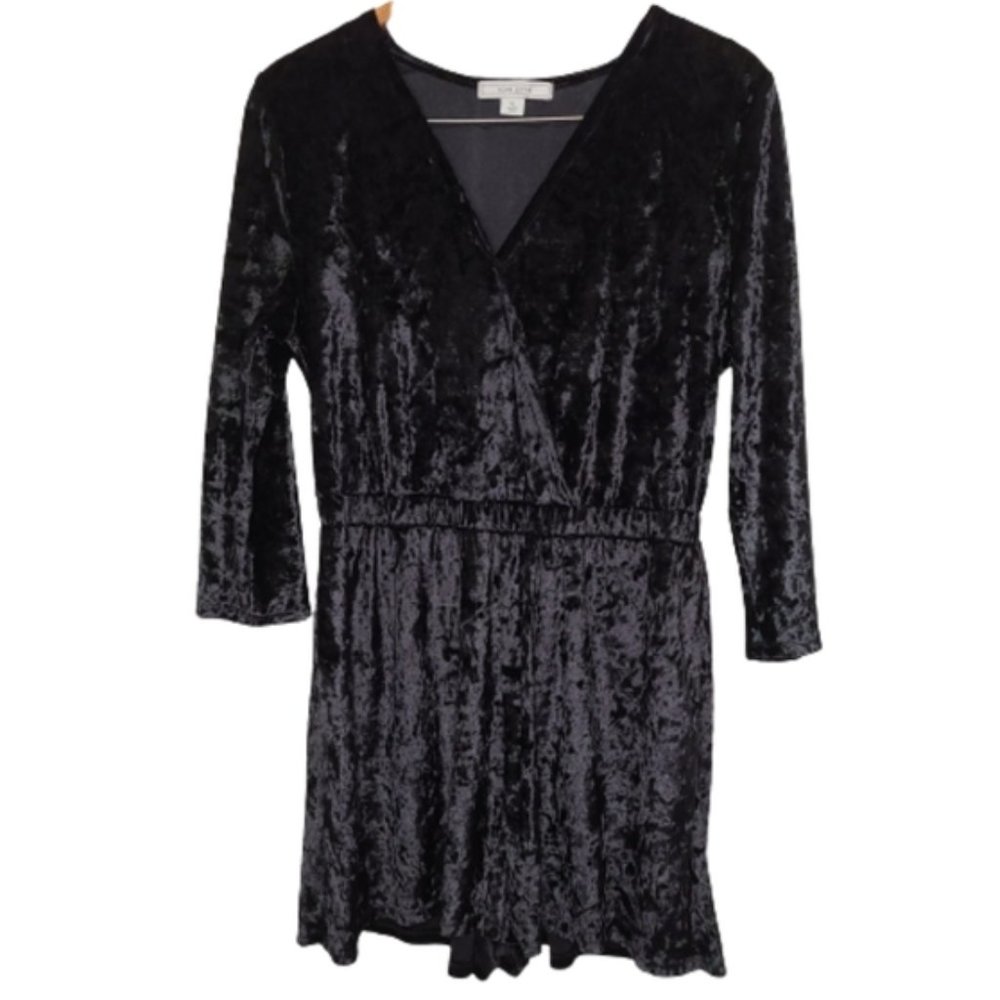 Women's Adam Levine Black Velvet Romper XL